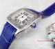 2017 Copy Cartier Santos 100 SS Diamond Face 36mm Leather Band Watch (3)_th.jpg